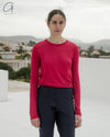 BASERANGE Classic Bamboo Fiber Bamboo Cotton Long Sleeve T-Shirt Series Collection Round Neck Bottoming Shirt France BAS-TOLS-BA-WI24-FUSHIA TOLS-BL-000 FUSHIA TOLS-BA-WI24